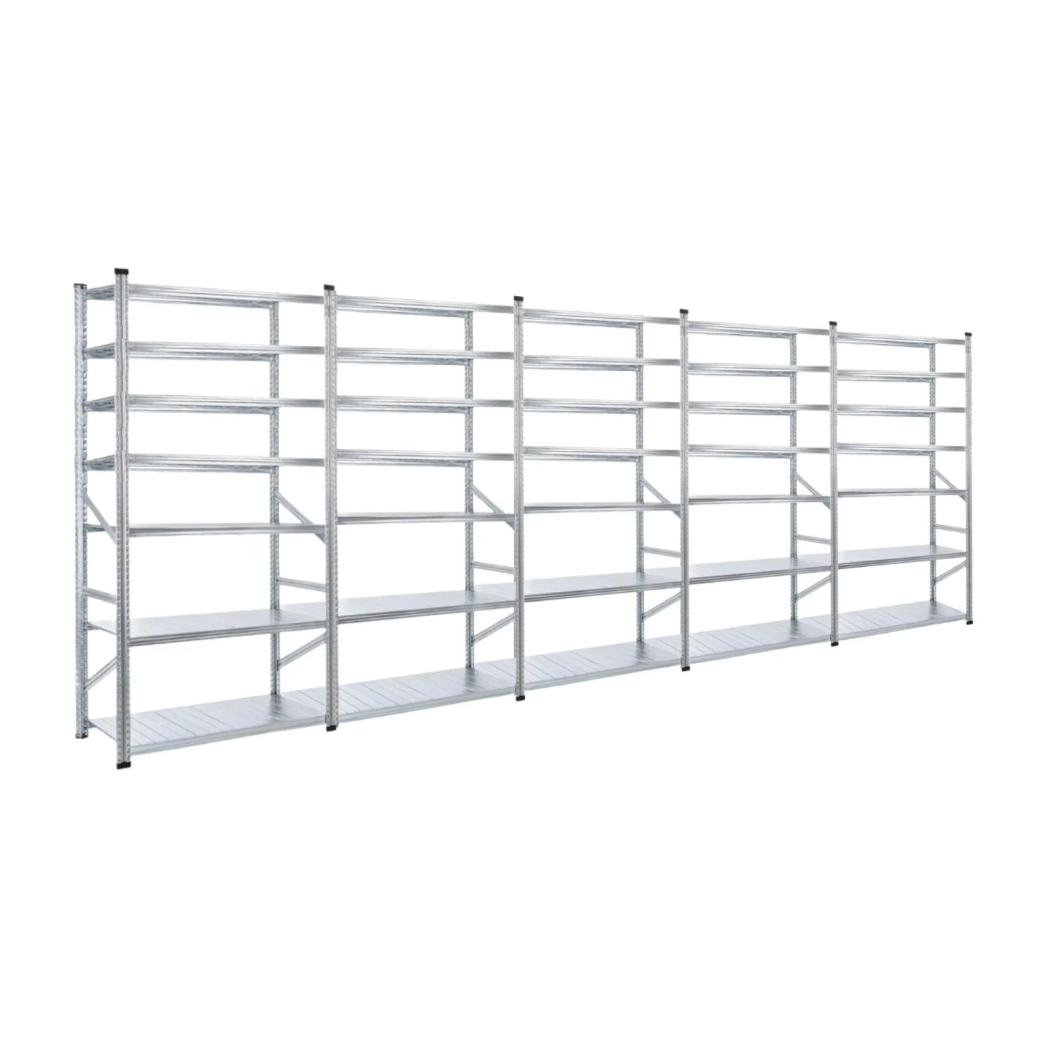PROREGAL Fachbodenregal Proximo Stecksystem 250 x 450 x 50 cm 7 Ebenen Beidseitig Verzinkt