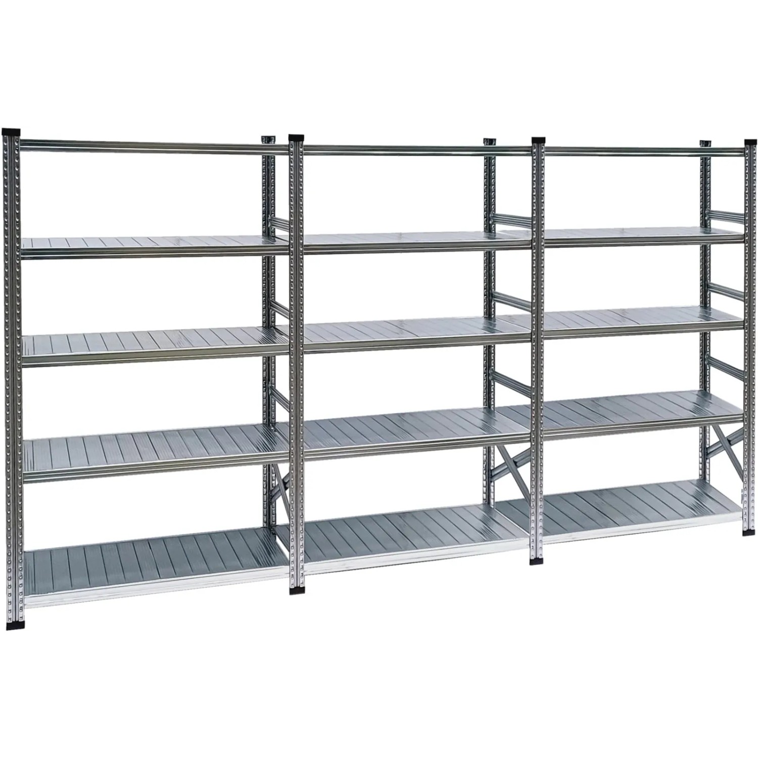 PROREGAL Fachbodenregal Proximo Stecksystem 200 x 360 x 80 cm 5 Ebenen Fachlast 200 Beidseitig Verzinkt