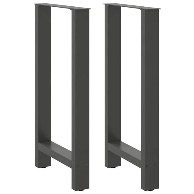 vidaXL Bartischbeine Anthrazit 2 Stk 50x90-91 cm Stahl 4013330
