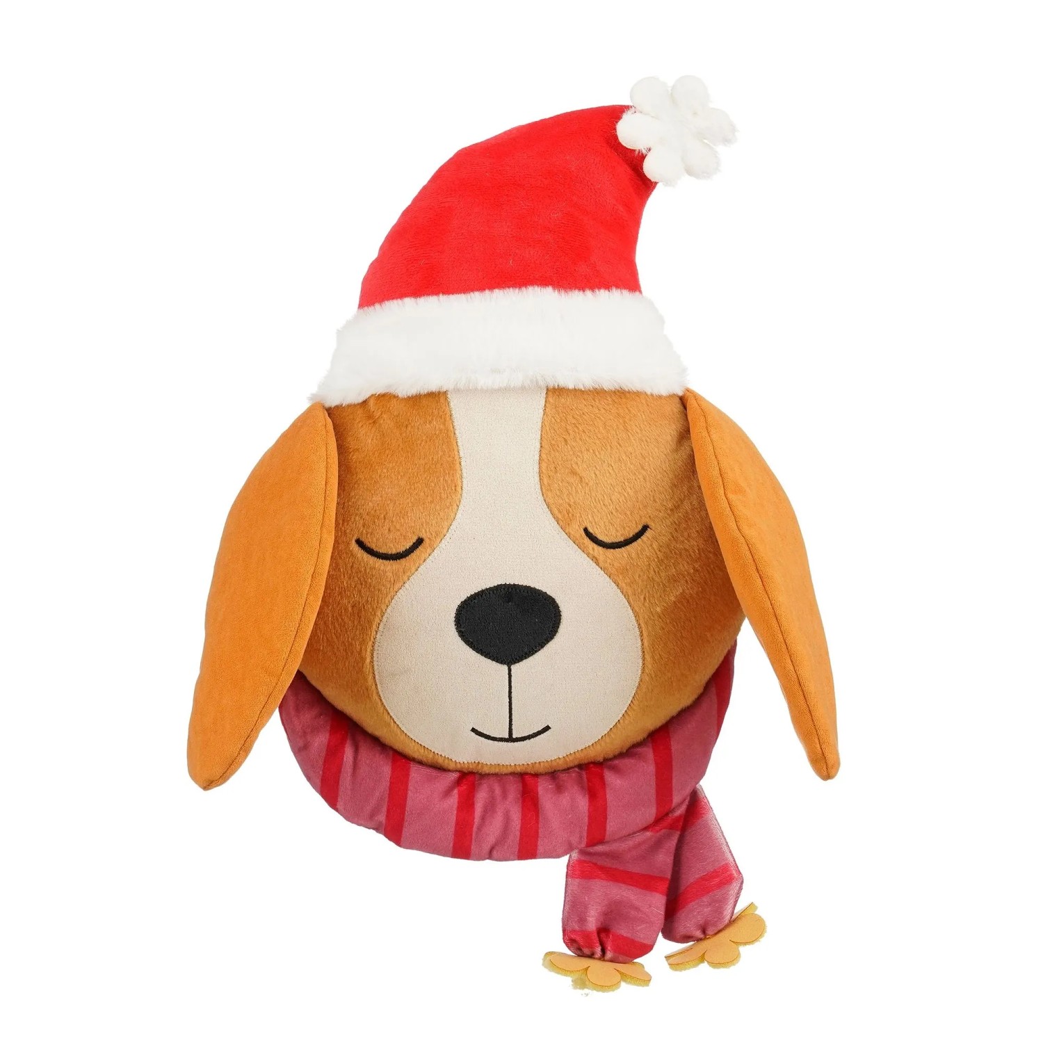 Mica Decorations Kissen Weihnachts Hund 27 cm x 38 cm x 9 cm Braun