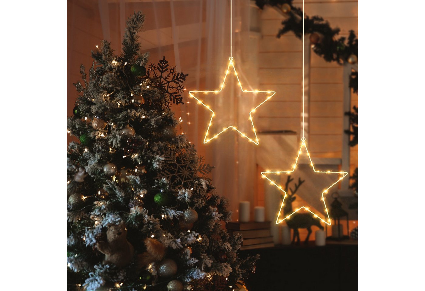 SALCAR LED Weihnachtsstern Fensterdeko, 4 Stück SALCAR LED Weihnachtsstern Fensterdeko 4er Set Bild 3