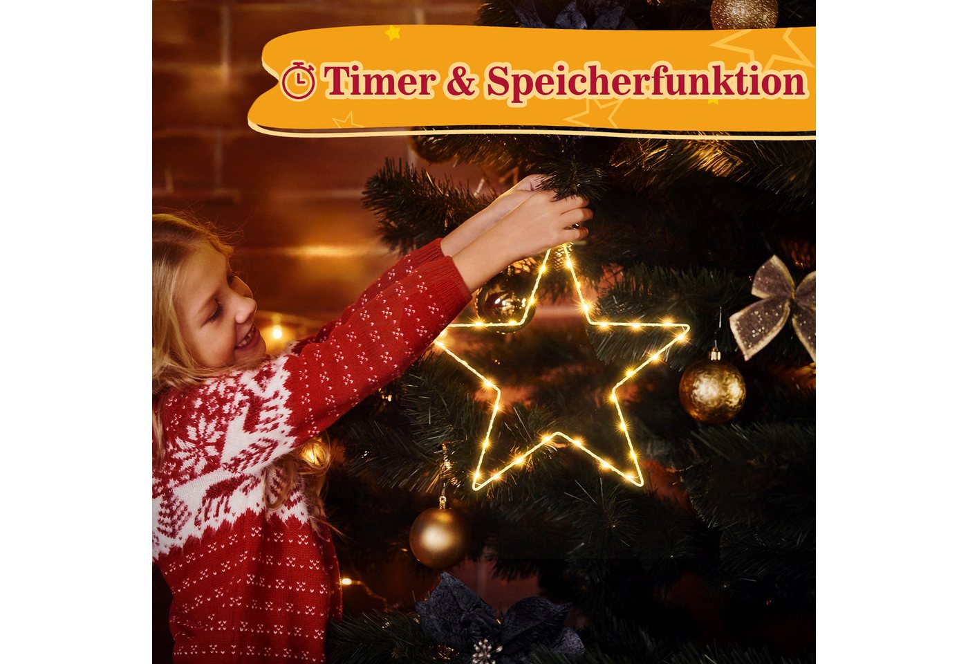 SALCAR LED Weihnachtsstern Fensterdeko, 4 Stück SALCAR LED Weihnachtsstern Fensterdeko 4er Set Bild 5