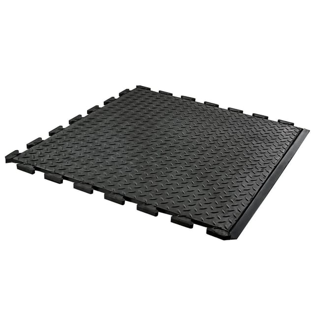 PROREGAL Anti-Ermüdungs-Gummifliese Kantenstück BxL 80x70cm Stärke 1,2cm Schwarz