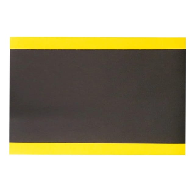 PROREGAL Anti-Ermüdungsmatte COMFORT Mit Rutschfester Oberfläche 3 Stunden Steharbeit Stärke 0,95 cm 91x250 cm Vinylschaum Schwarz/Gelb