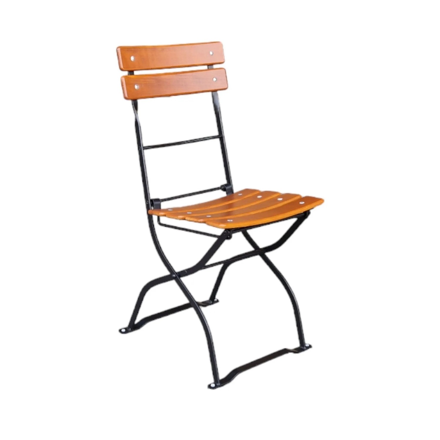 CHEFGASTRO Biergartenstuhl BERGWIESE Made In Germany 1-Sitzer HxBxT 89x40x35cm Wetterfest & UV-beständig Eschenholz Schwarz/Braun