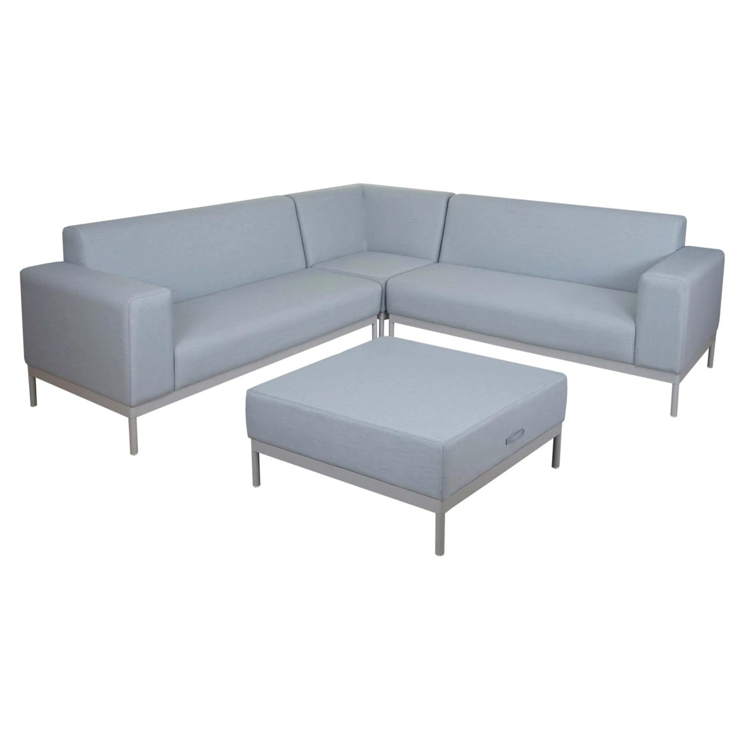PROREGAL Alu-Garten-Garnitur Sofa Outdoor Stoff/Textil Blau Ohne Ablage Ohne Kissen