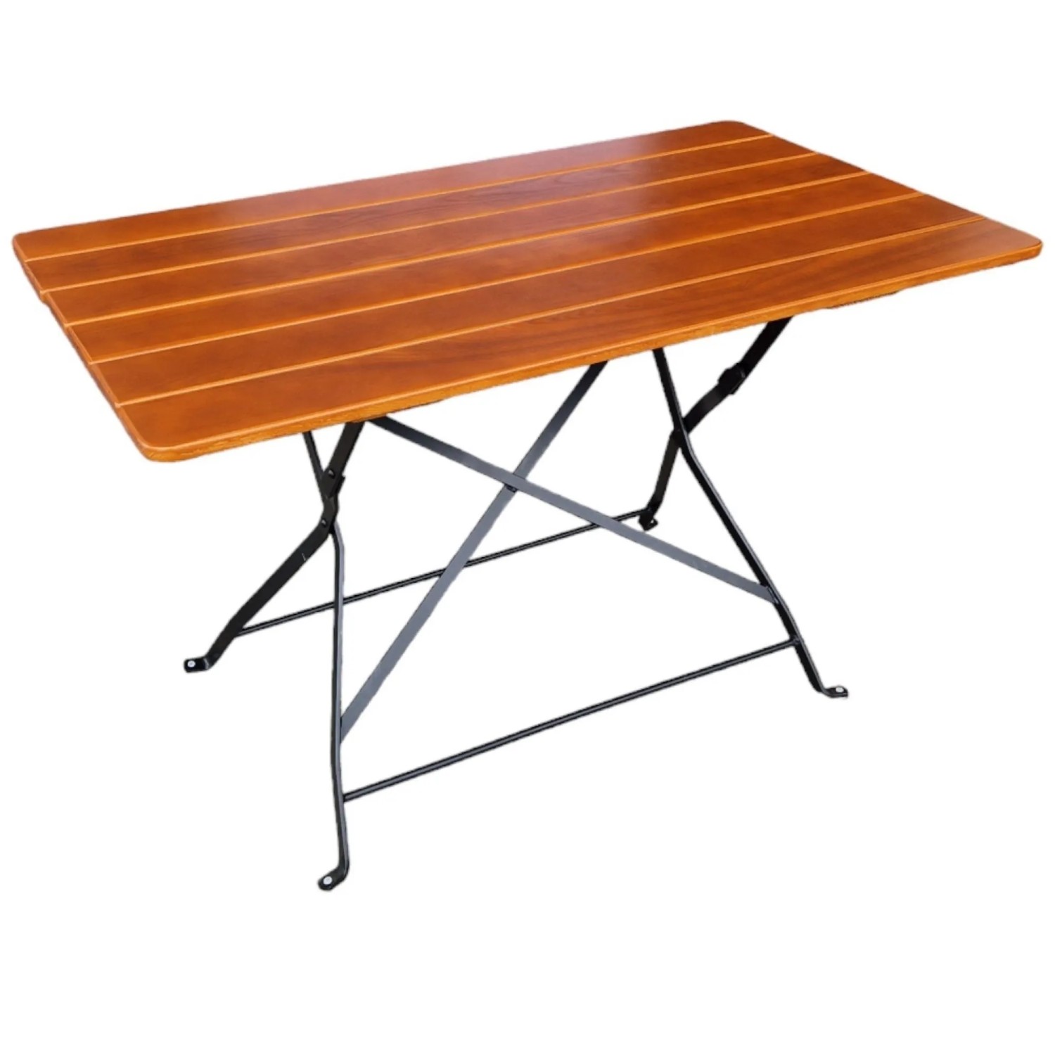 CHEFGASTRO Biergartentisch BERGTAL Made In Germany HxBxT 74x120x80cm Klappbar Wetterfest & UV-beständig Eschenholz Schwarz/Braun 6 Personen