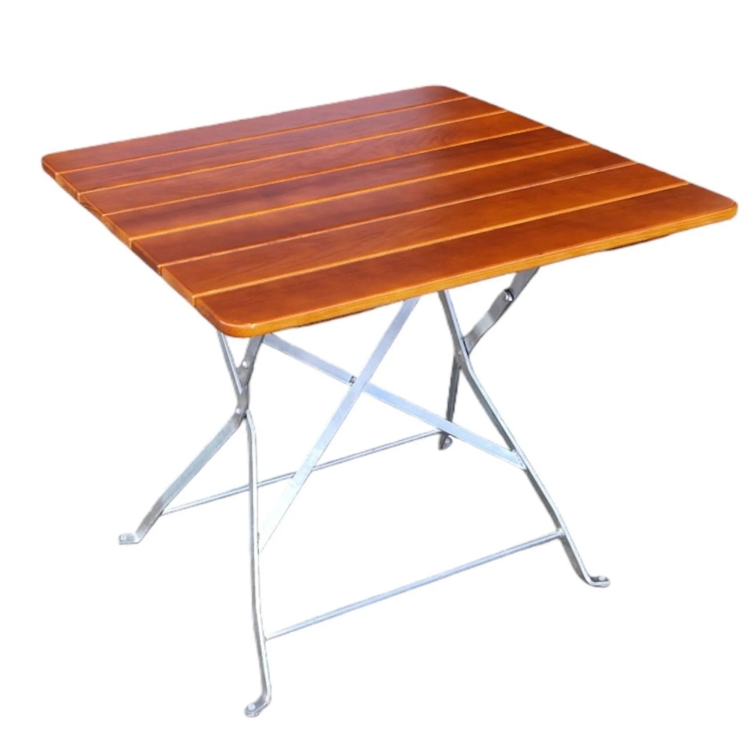 CHEFGASTRO Biergartentisch BERGTAL Made In Germany HxBxT 74x80x80cm Klappbar Wetterfest & UV-beständig Eschenholz Schwarz/Braun 2 Personen