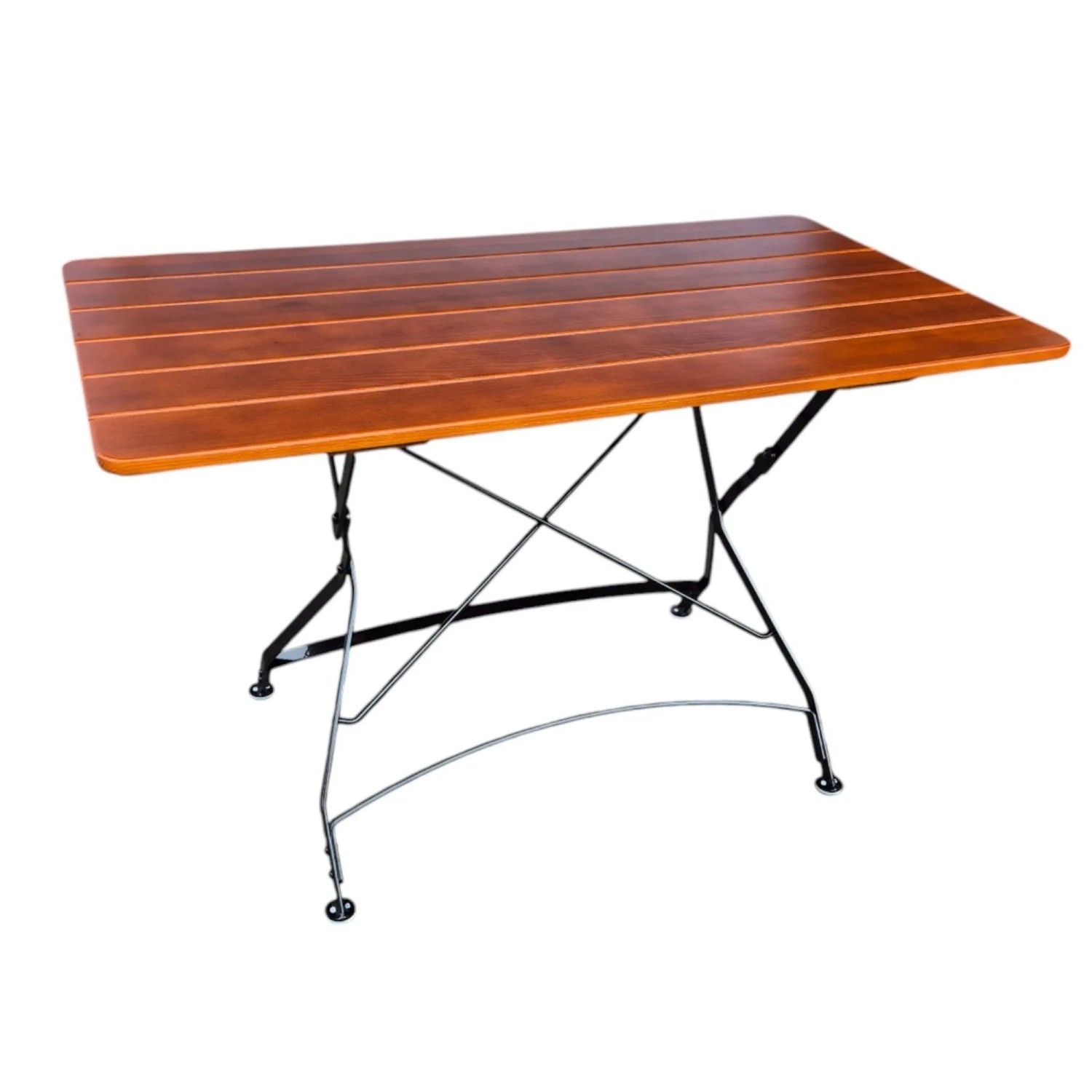 CHEFGASTRO Biergartentisch BAVARIA Made In Germany HxBxT 74x120x70cm Klappbar Wetterfest & UV-beständig Eschenholz Schwarz/Braun