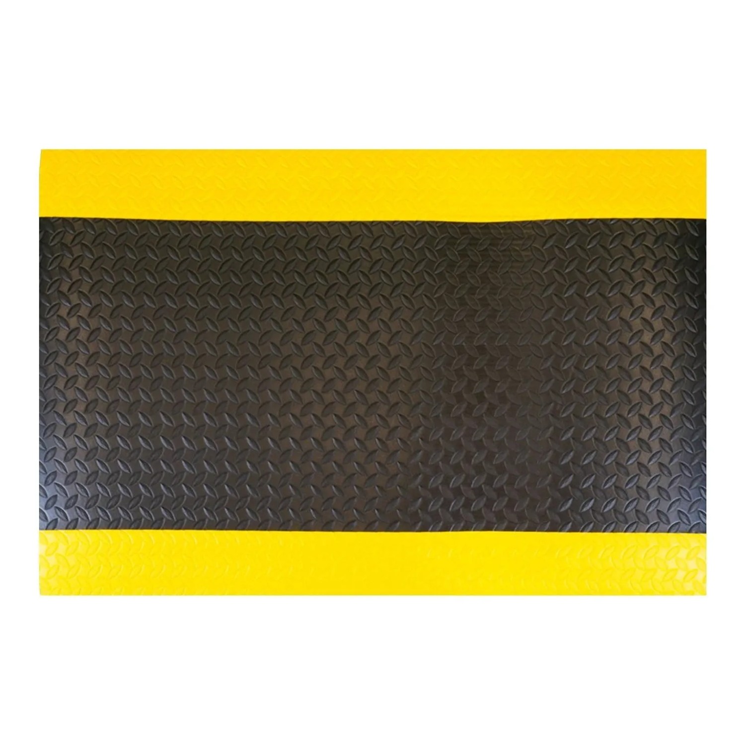 PROREGAL Anti-Ermüdungsmatte COMFORT PLUS Diamant-Profil 8 Stunden Steharbeit Stärke 1,27 cm 122x300 cm Vinylschaum Schwarz/Gelb
