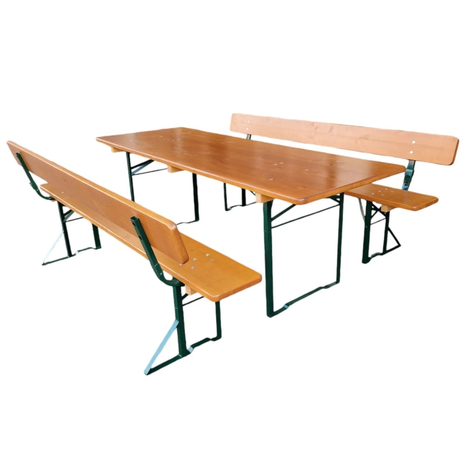CHEFGASTRO Bierzeltgarnitur ALPENFEST PRO Made In Germany Premium Qualität Mit Rückenlehne HxBxT 77x220x80cm Fichtenholz Wetterfest & UV-beständig