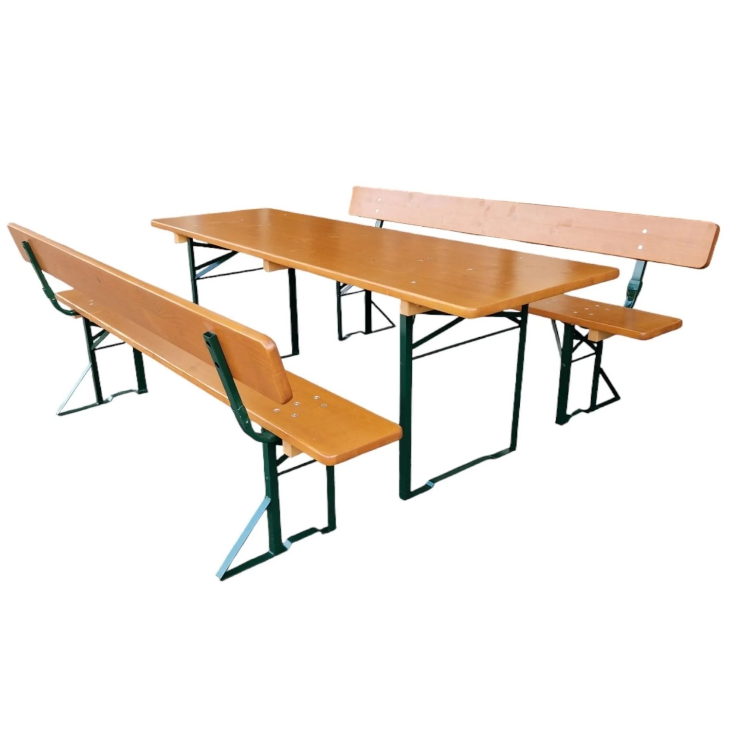 CHEFGASTRO Bierzeltgarnitur ALPENFEST PRO Made In Germany Premium Qualität Mit Rückenlehne HxBxT 77x220x70cm Fichtenholz Wetterfest & UV-beständig