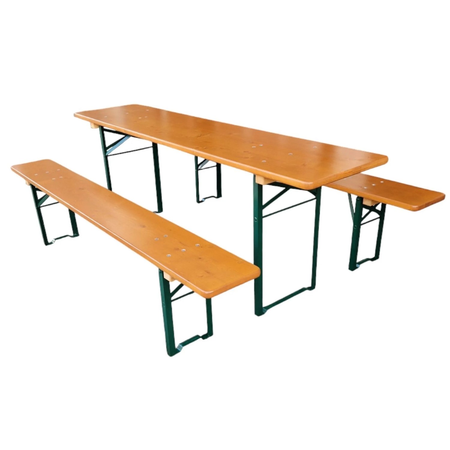 CHEFGASTRO Bierzeltgarnitur ALPENFEST PRO Made In Germany Premium Qualität 3-teilig HxBxT 77x220x50cm Fichtenholz Wetterfest & UV-beständig