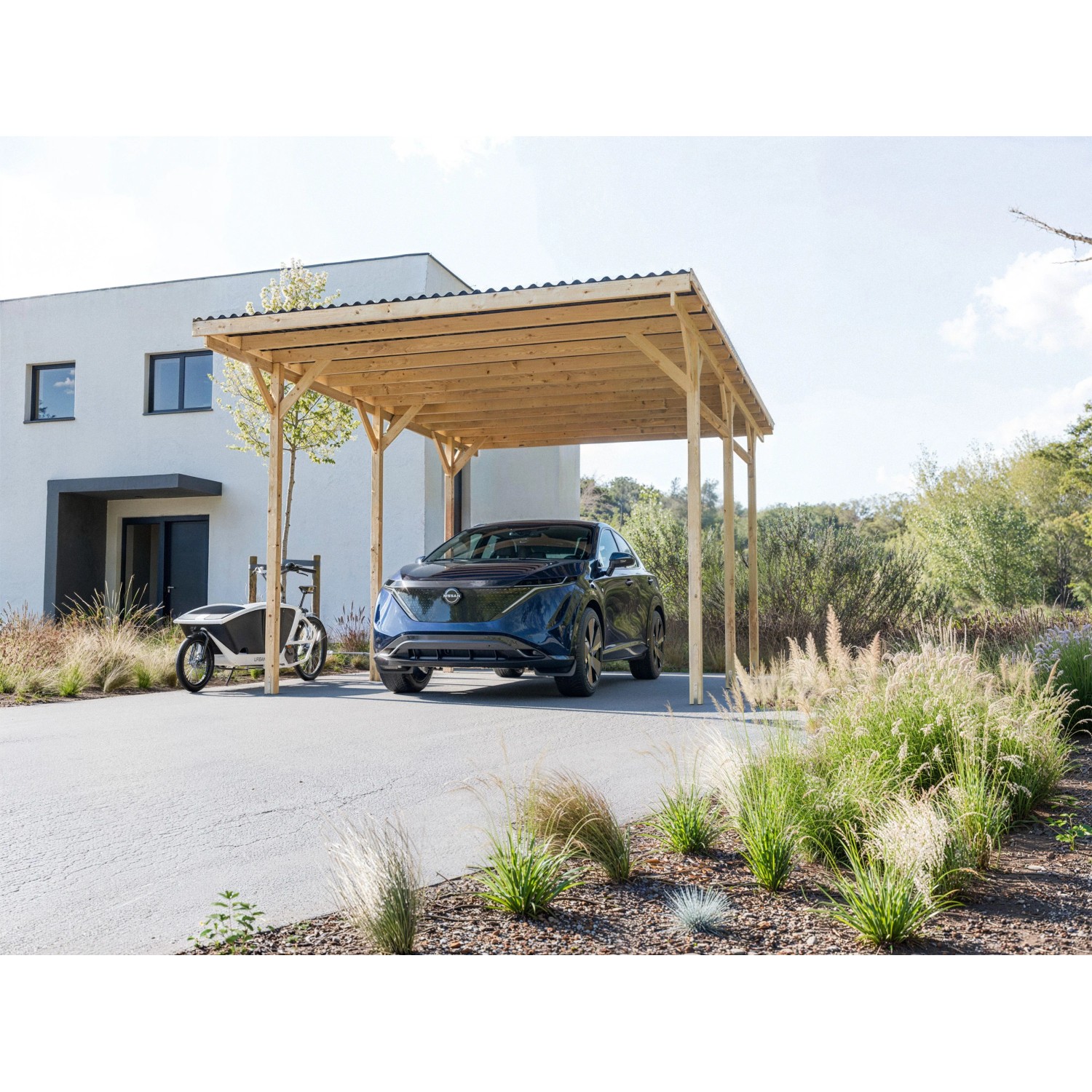 Woodtex Holz-Einzelcarport 400 x 600 cm Nadelholz Extra Höhe