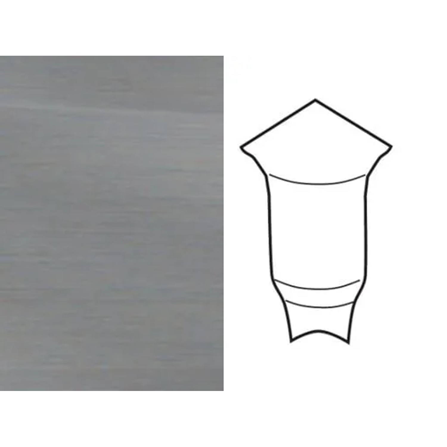Meister Innenecken für Sockelleiste Profil 1 1K 1 MK Edelstahl Optik