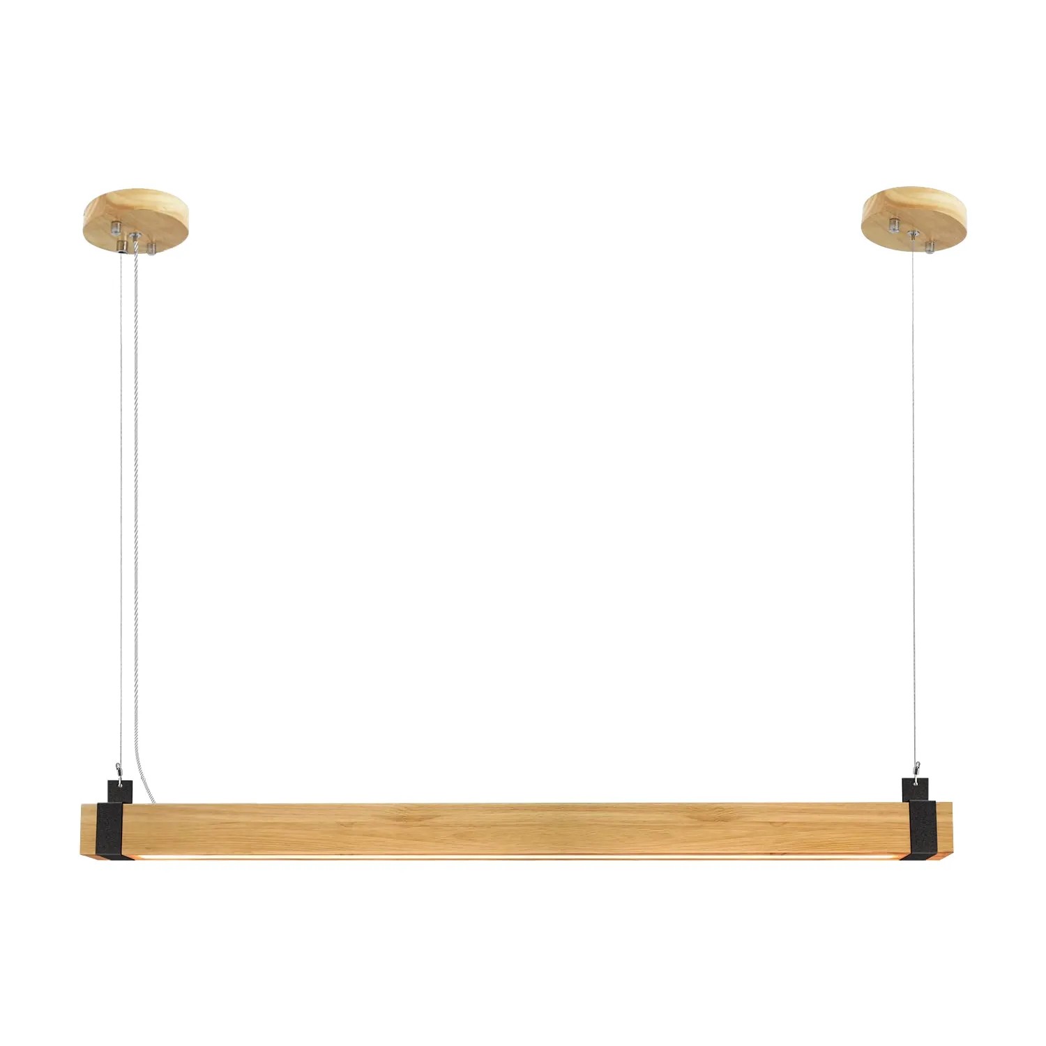 NETTLIFE LED Pendelleuchte aus Holz und Metall L100cm Braun