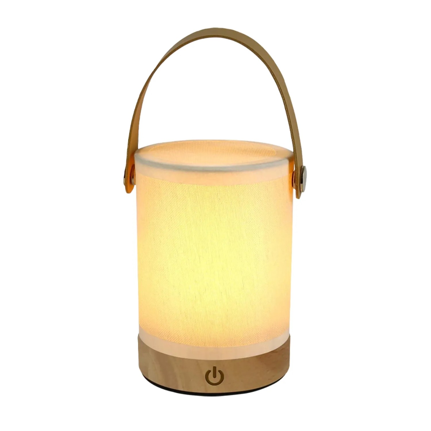 NETTLIFE LED Tischlampe aus Holz und Textil L14cm Weiß