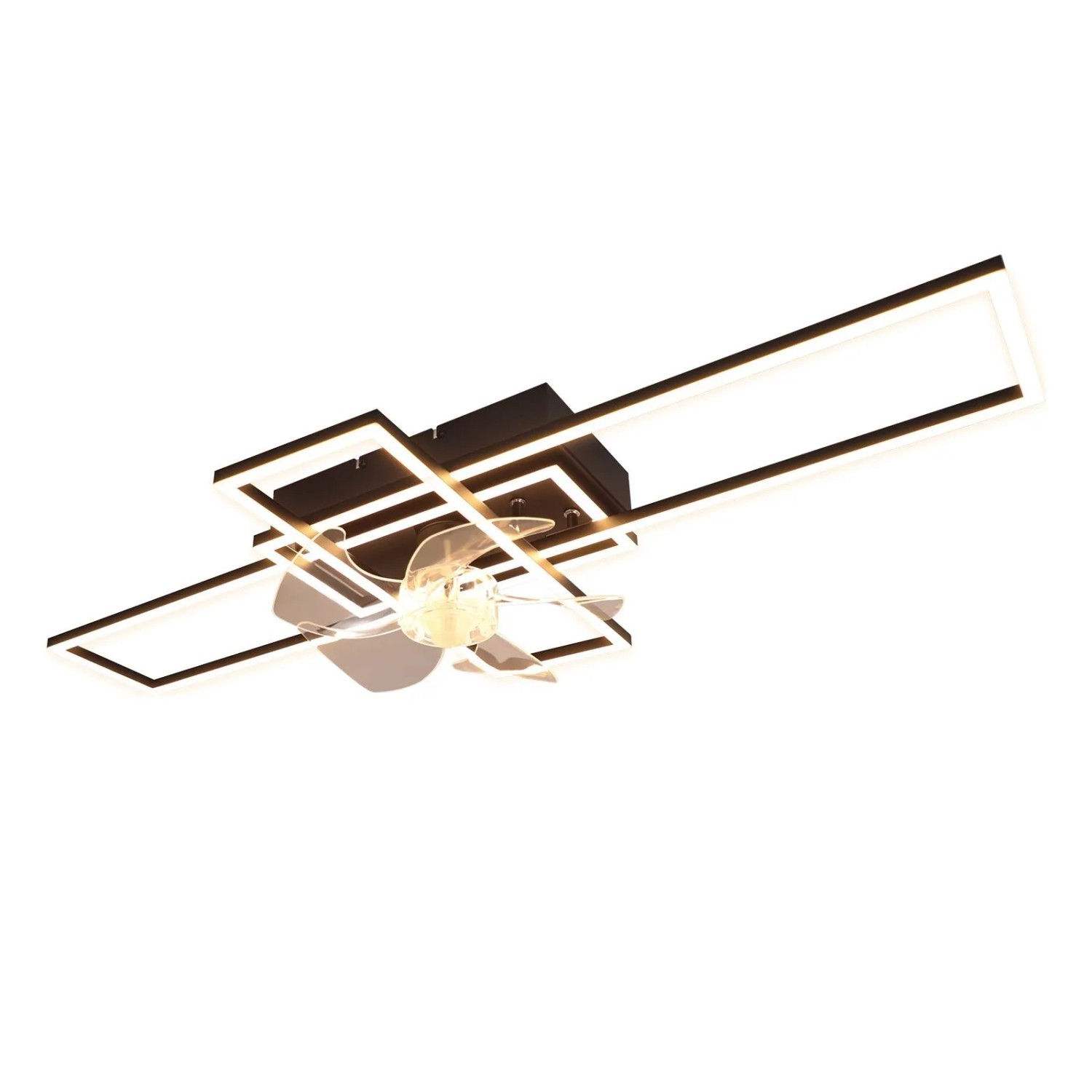 NETTLIFE Deckenventilator aus Eisen L94cm Schwarz