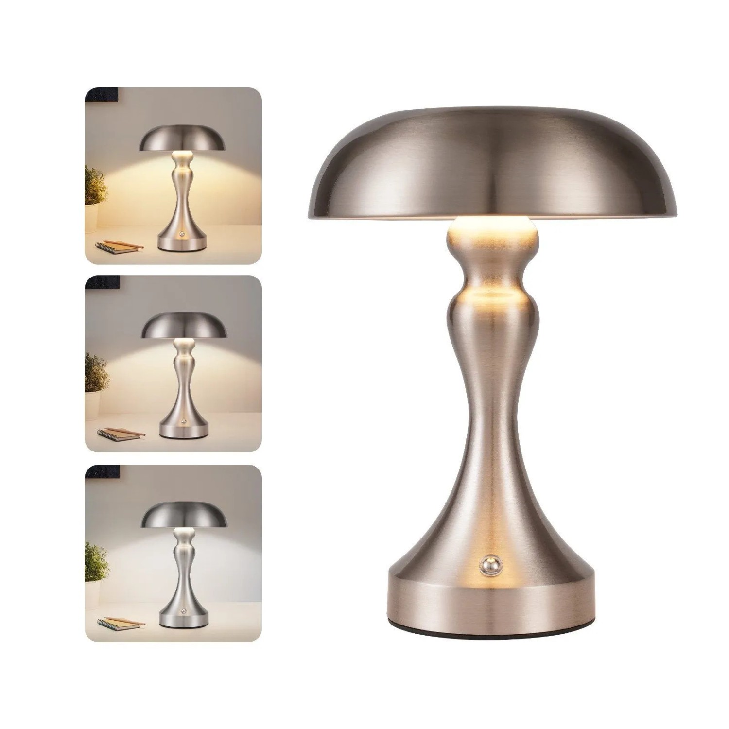 NETTLIFE LED Tischlampe aus Metall L22cm Silber