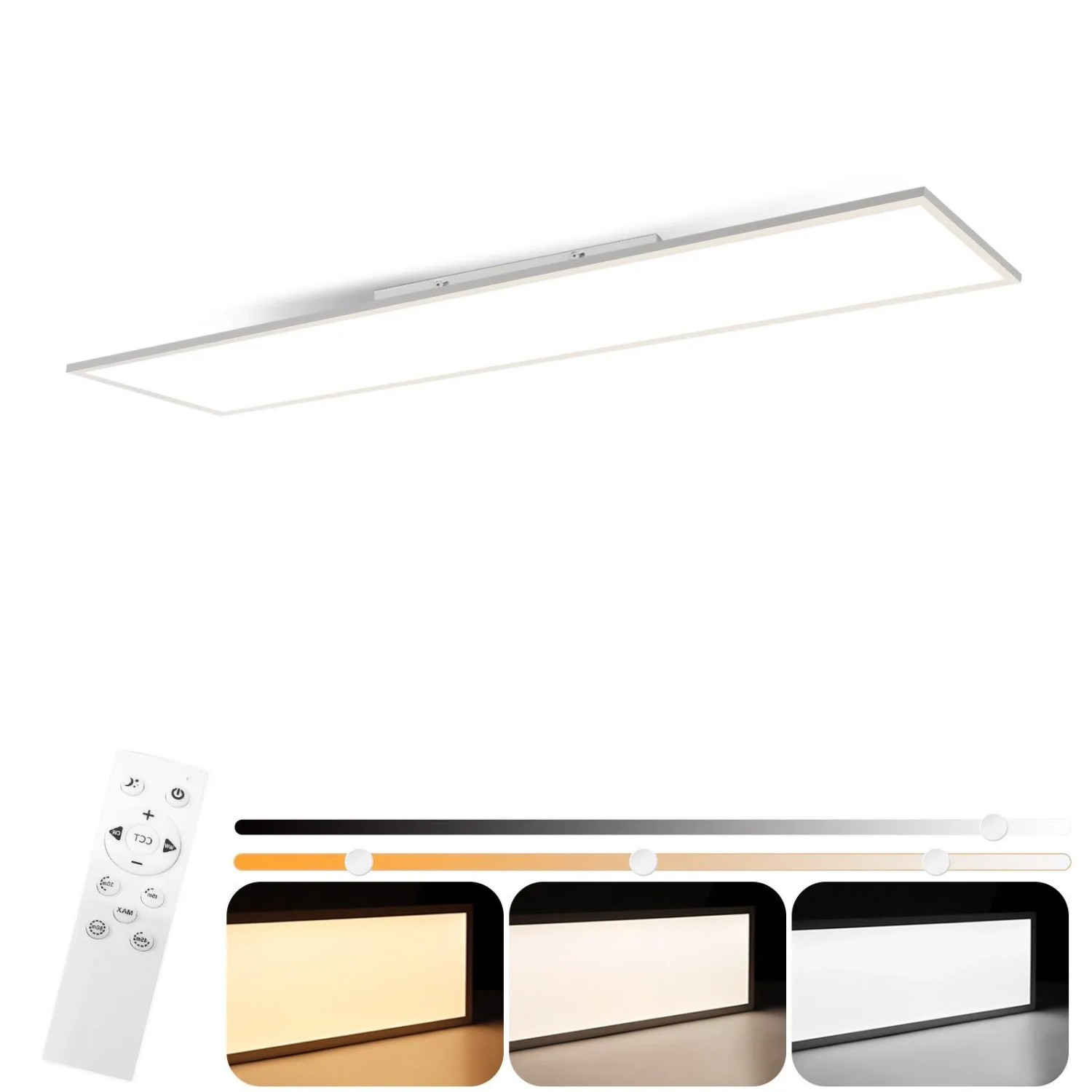 NETTLIFE LED Deckenleuchte aus Metall L100cm Weiß 3000 6500K