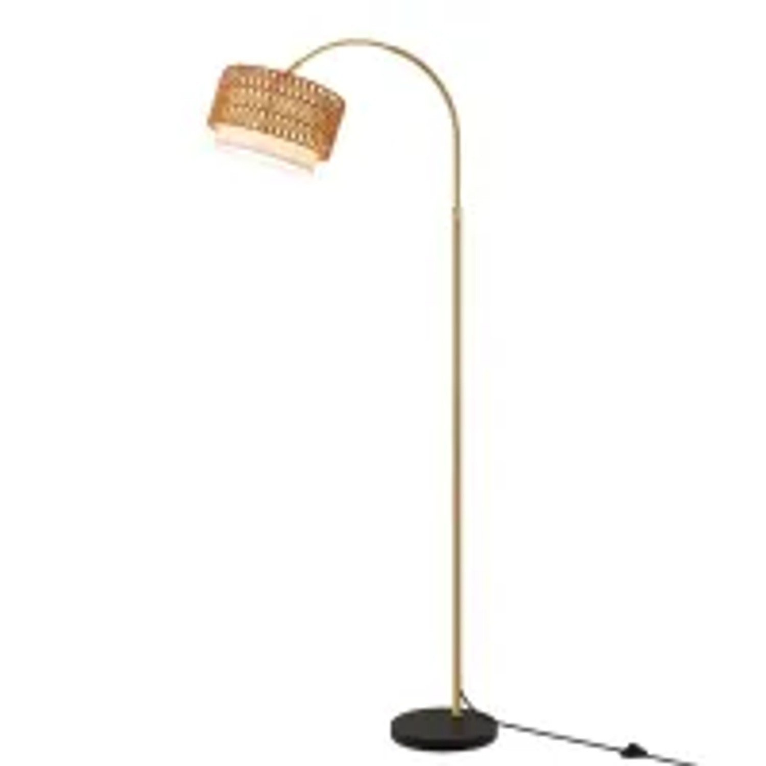 NETTLIFE LED Stehlampe aus Rattan L180cm Gold