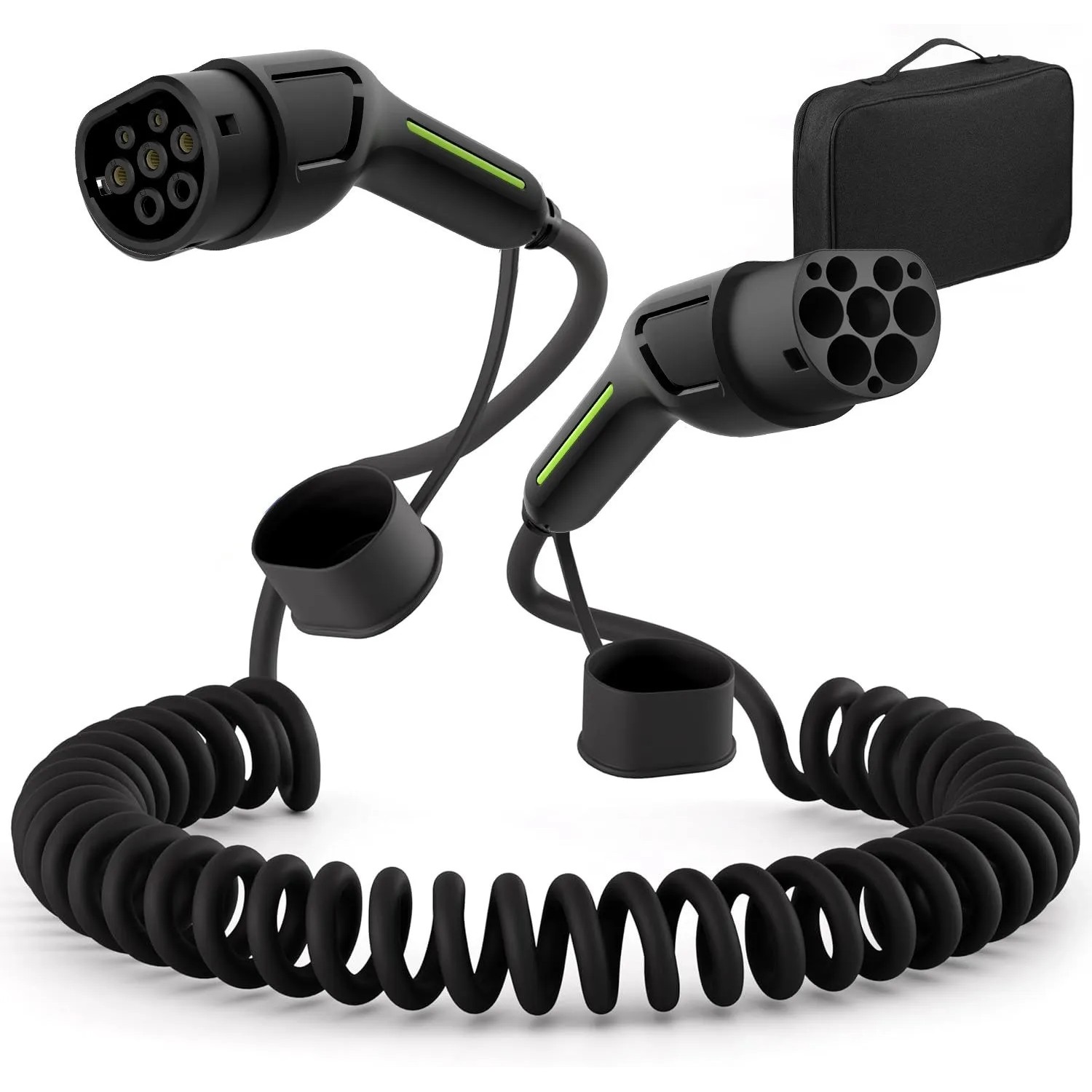 Junsun 22 KW Typ 2 Ladekabel Spiralkabel 5m 32A 3-Phasig Für E-Autos IP67