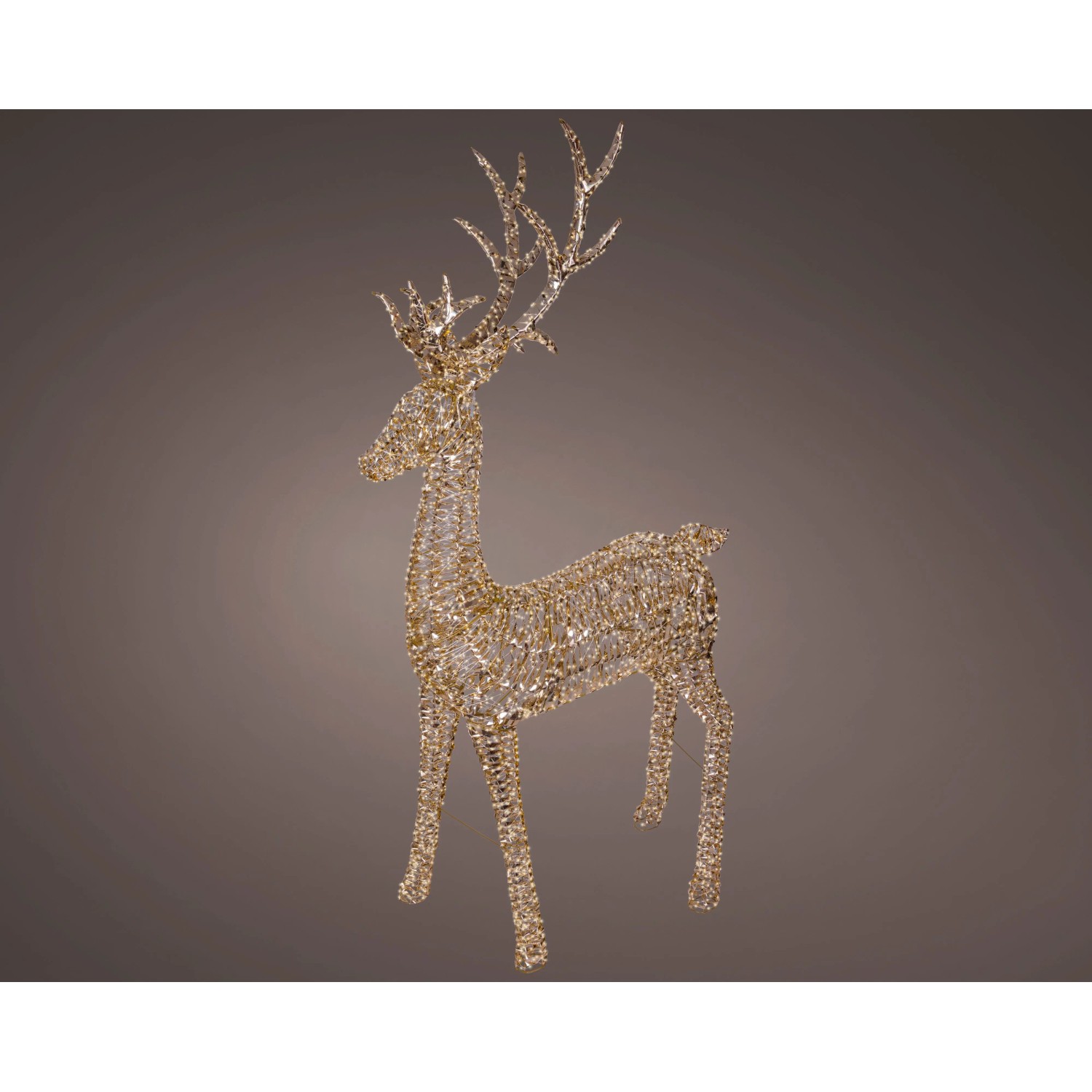 Lumineo LED-Rentier-Figur Gold 270 cm