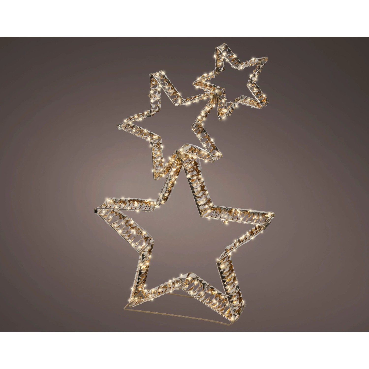 Lumineo LED-Sternenrahmen Goldfarben 80 cm