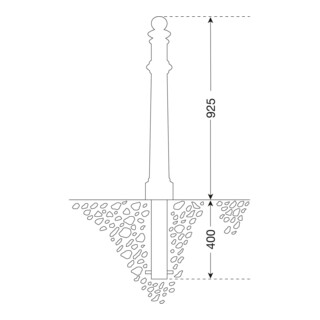 MORAVIA Wappen-Poller H 925 (+400) mm DB 703 Stahlkern zum Einbau