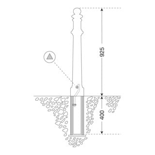MORAVIA Wappen-Poller H 925 mm Stahlkern DB 703 2 Ösen herausnehmbar