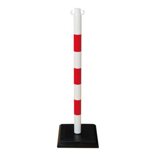 GUARDA-Plus Ketten-Warnständer SET 4 Ständer betongefüllte Fußplatten 12,5 m Kette rot-weiß