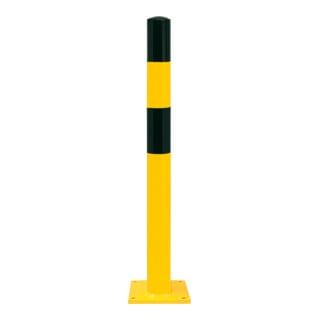 BLACK BULL Rammschutz-Poller S Stahl 3,6mm 90 x 1200mm gelb-schwarz zum Aufdübeln