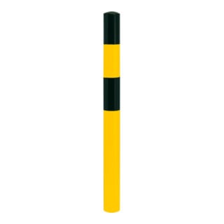 BLACK BULL Rammschutz-Poller S Stahl 3,6mm 90 x 1200(+400)mm gelb-schwarz zum Einbetonieren
