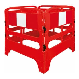 MORION Schachtschutzgitter 1.000 x 1.000 x 1.000mm rot-weiß reflektierend Typ 1