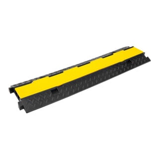 MORION Kabelbrücke 2-Kanal 245 x 1000 x 45 mm Hartgummi schwarz gelber Deckel