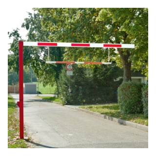 MORAVIA Durchfahrt-Begrenzer drehbar H 2810 mm B 4205 mm LW 4000 mm rot/aluminium