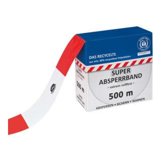 MORION Absperrband 500m rot-weiß Blauer Engel zertifiziert recycelte Polyethylenfolie