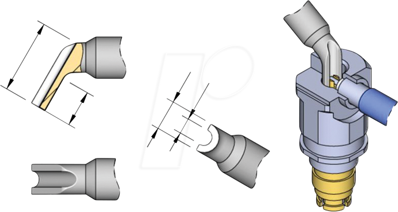 JBC C210025 - Lötspitze C210, Sonderform, C210025/Ø 1,1 mm, Koax-Winkelstecker