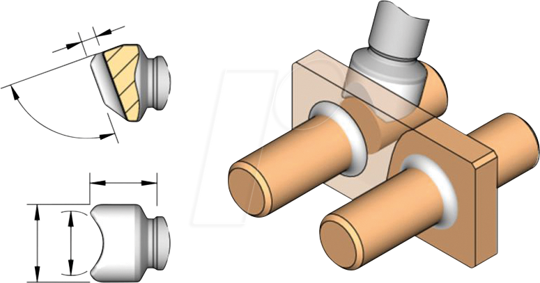 JBC C470041 - Lötspitze C470, Sondertypen, C470041/Ø 15,0 mm, Pin Lötspitze