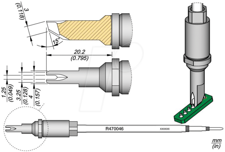 JBC R470046 - Lötspitze R470 Sondertypen, R470046/1,3 mm, Ziehlötspitze