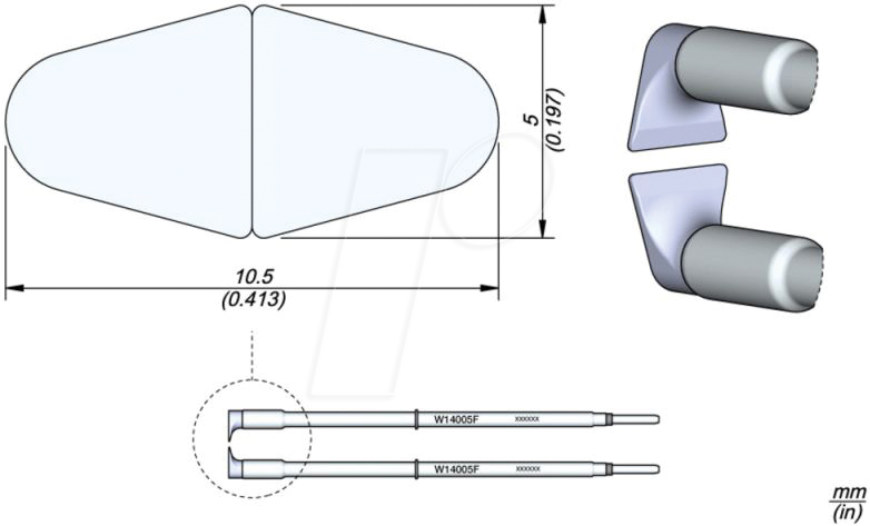 JBC W14005F - Abisolierkartusche, Flachklinge 10,5 x 5 mm