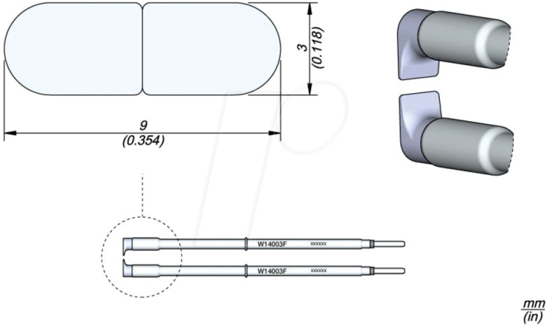 JBC W14003F - Abisolierkartusche, Flachklinge 3 x 9 mm