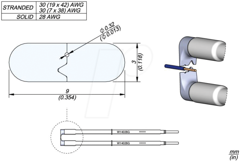 JBC W14028G - Abisolierkartusche, AWG 28