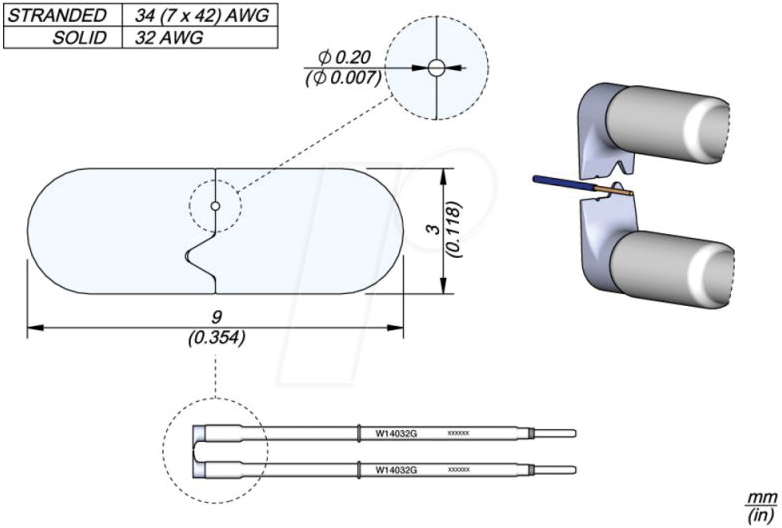 JBC W14032G - Abisolierkartusche, AWG 32