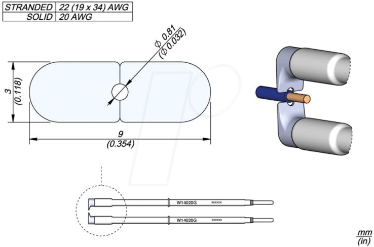 JBC W14020G - Abisolierkartusche, AWG 20