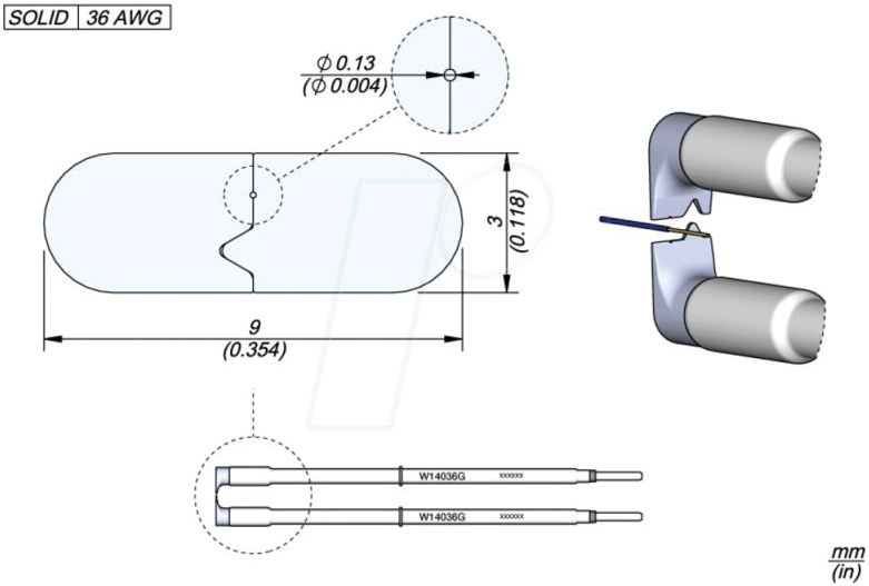 JBC W14036G - Abisolierkartusche, AWG 36