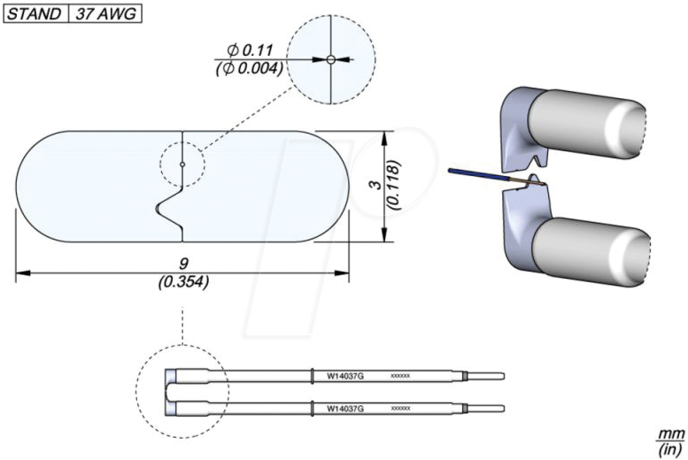 JBC W14037G - Abisolierkartusche, AWG 37