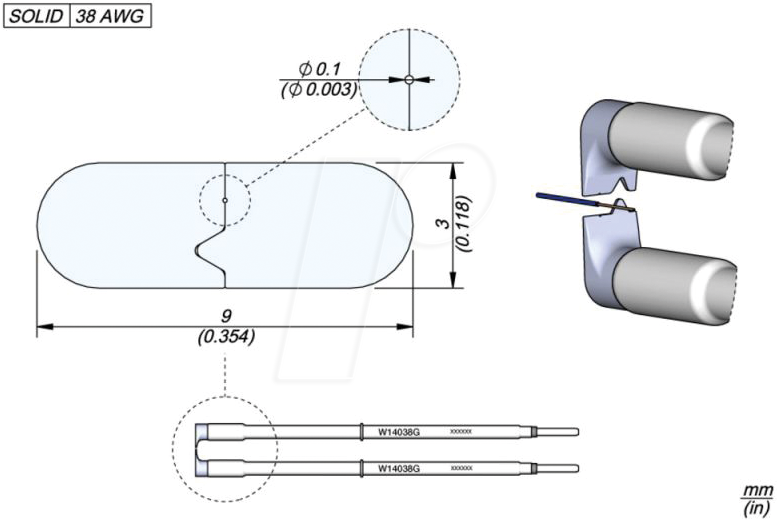 JBC W14038G - Abisolierkartusche, AWG 38