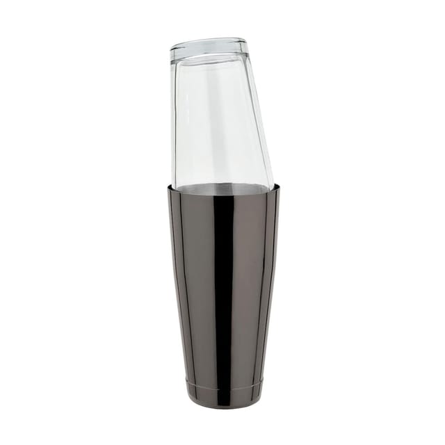 Boston Shaker 28oz. - Edelstahl - GMB - Gunmetal black mit original amerikanischen Mixing Glas