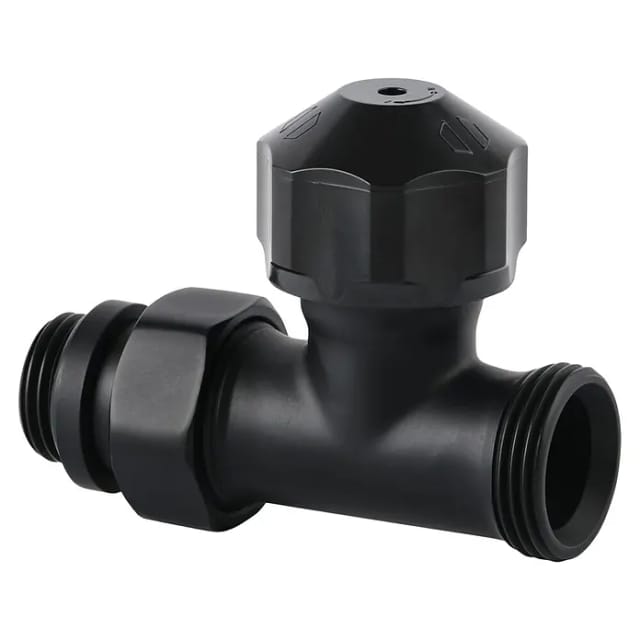 sanicomfort Thermostatventil Unterteil Design schwarz RAL 9005 - versch. Ausführungen